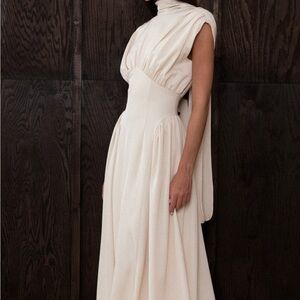 Eliana Sleeveless Back Tie Dress, Oat